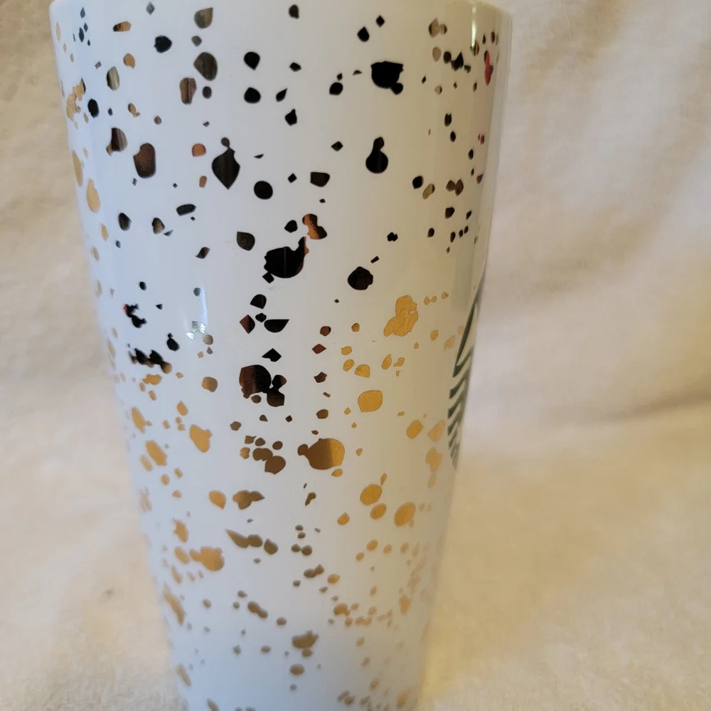 Starucks 2019 White/Gold speckies Mermaid‎ 12 fl oz Crematic Travel Coffee Mug